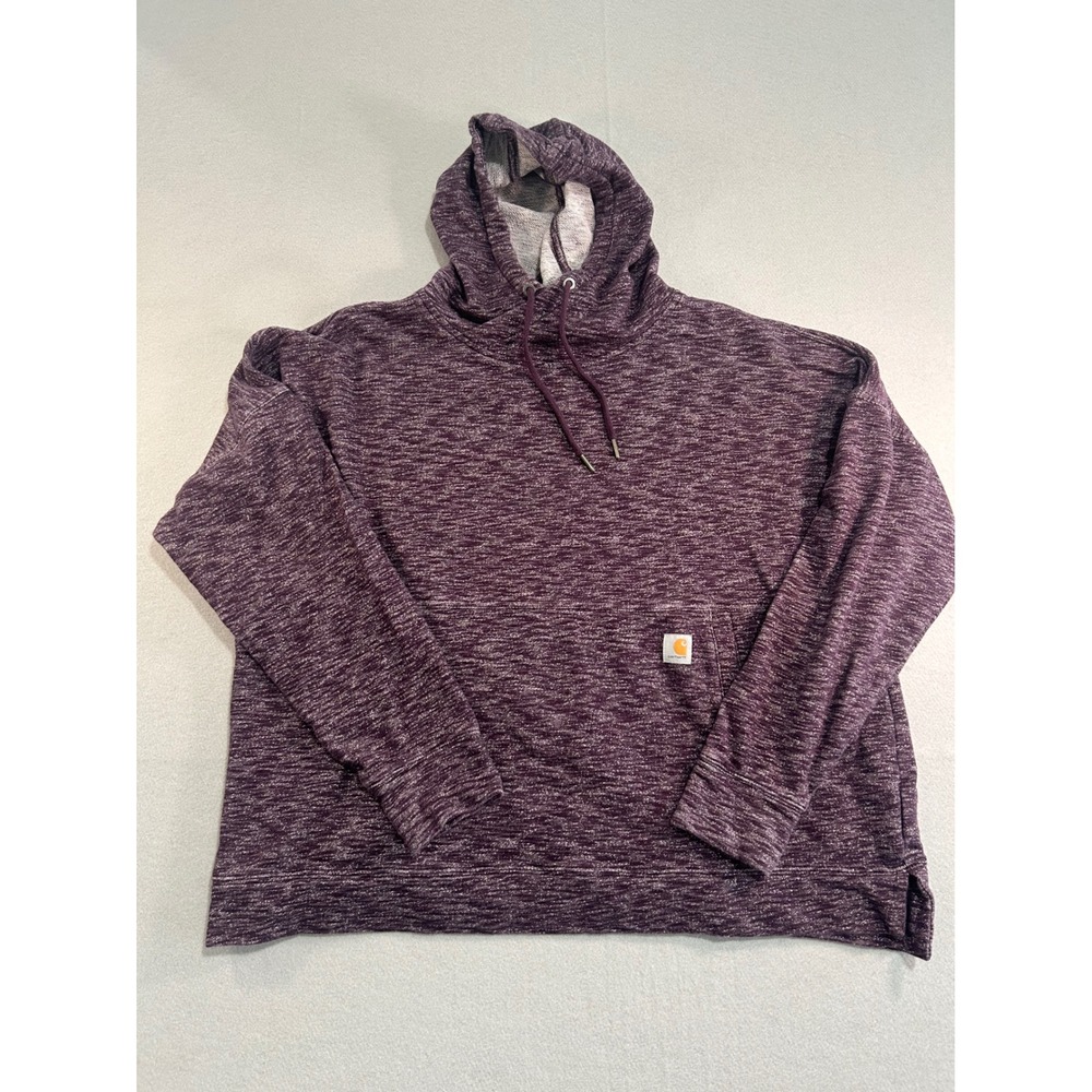 Carhartt Hoodie Women XXL Purple Marled Relaxed Fit Space Dye Pullover 103591